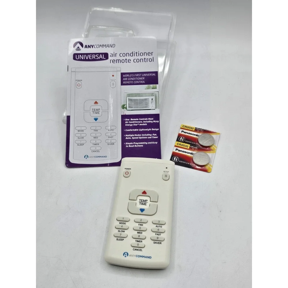 Any Command AC Universal Air Conditioner Remote‎ Control - With 2 New Batteries!